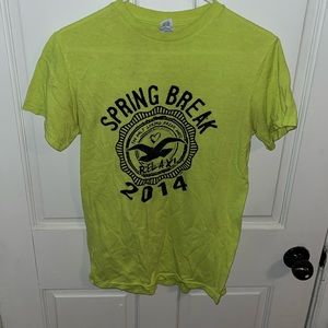 Yellow adult small graphic tee with spring break 2014 design